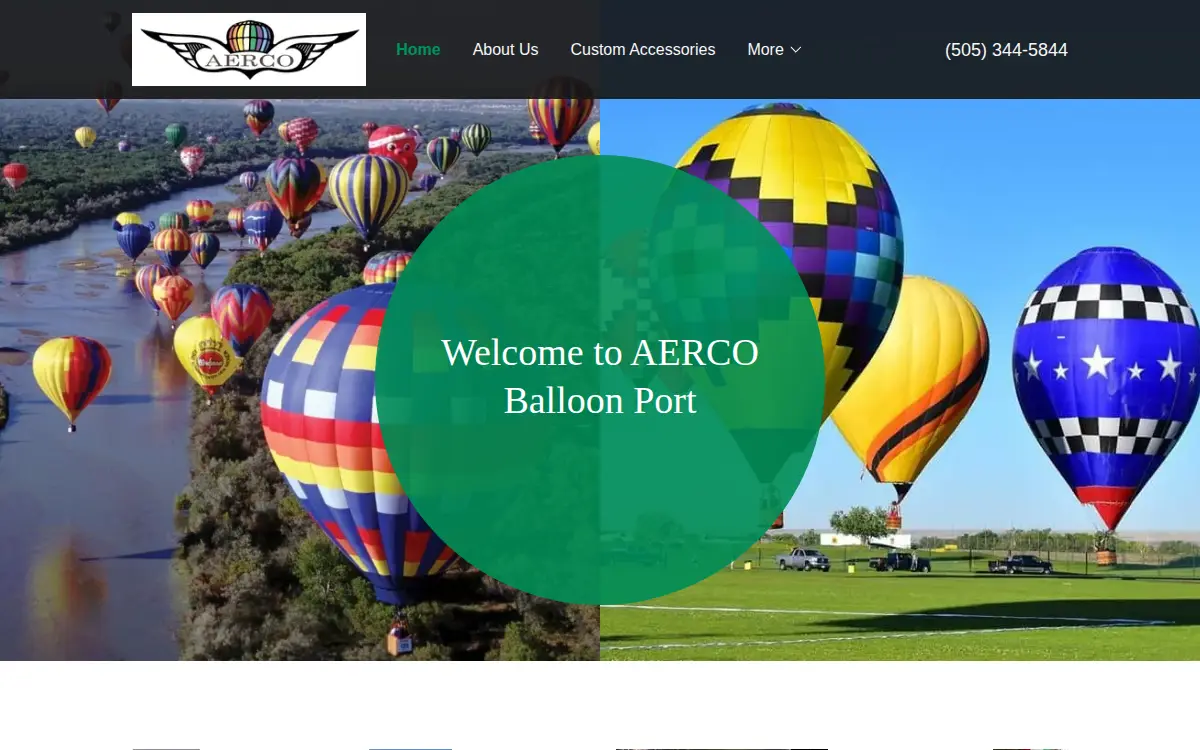 Homepage of Albuquerque Balloon Center, INC.