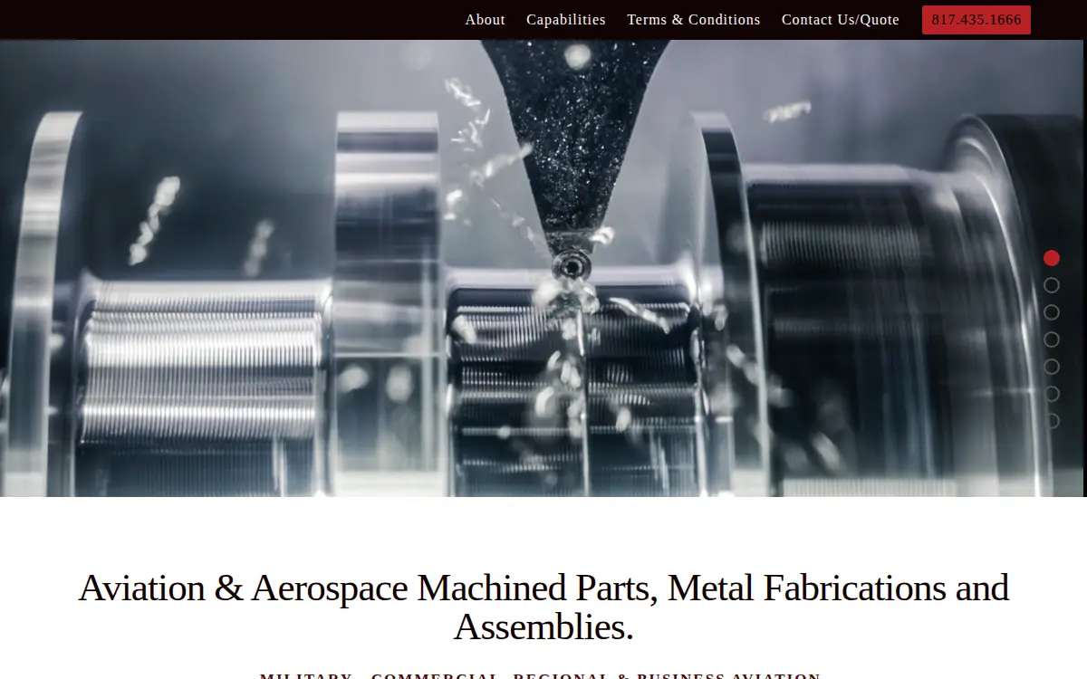 Homepage of Aeroparts Machining, LLC
