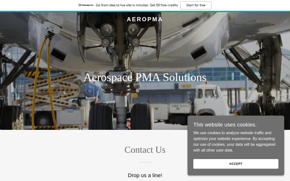 Homepage of Aero Pma LLC