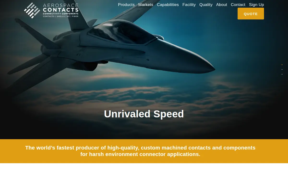Homepage of Aerospace Contacts, LLC