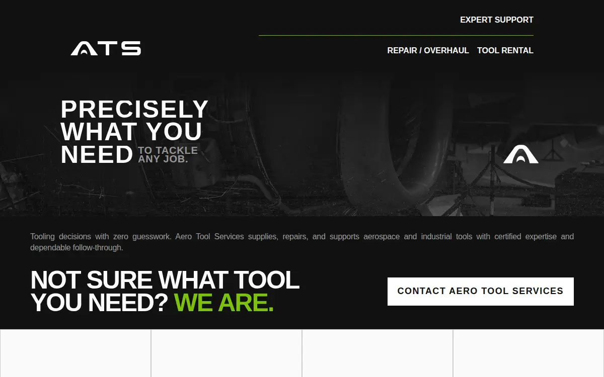 Homepage of Aero Tool Services, LLC