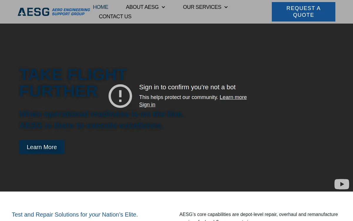 Homepage of Aero Engineering Support Group INC