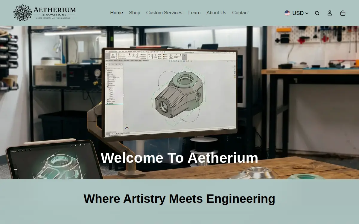 Homepage of Aetherium LLC