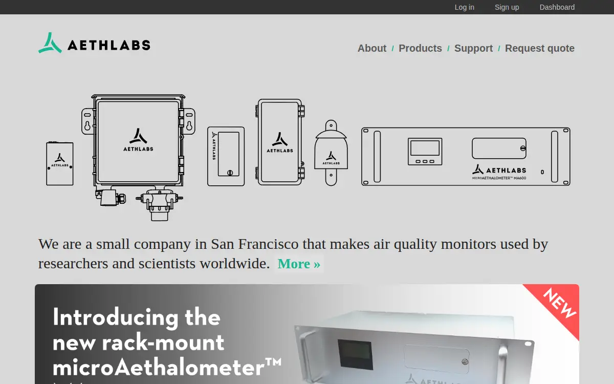 Homepage of Microaeth Corporation