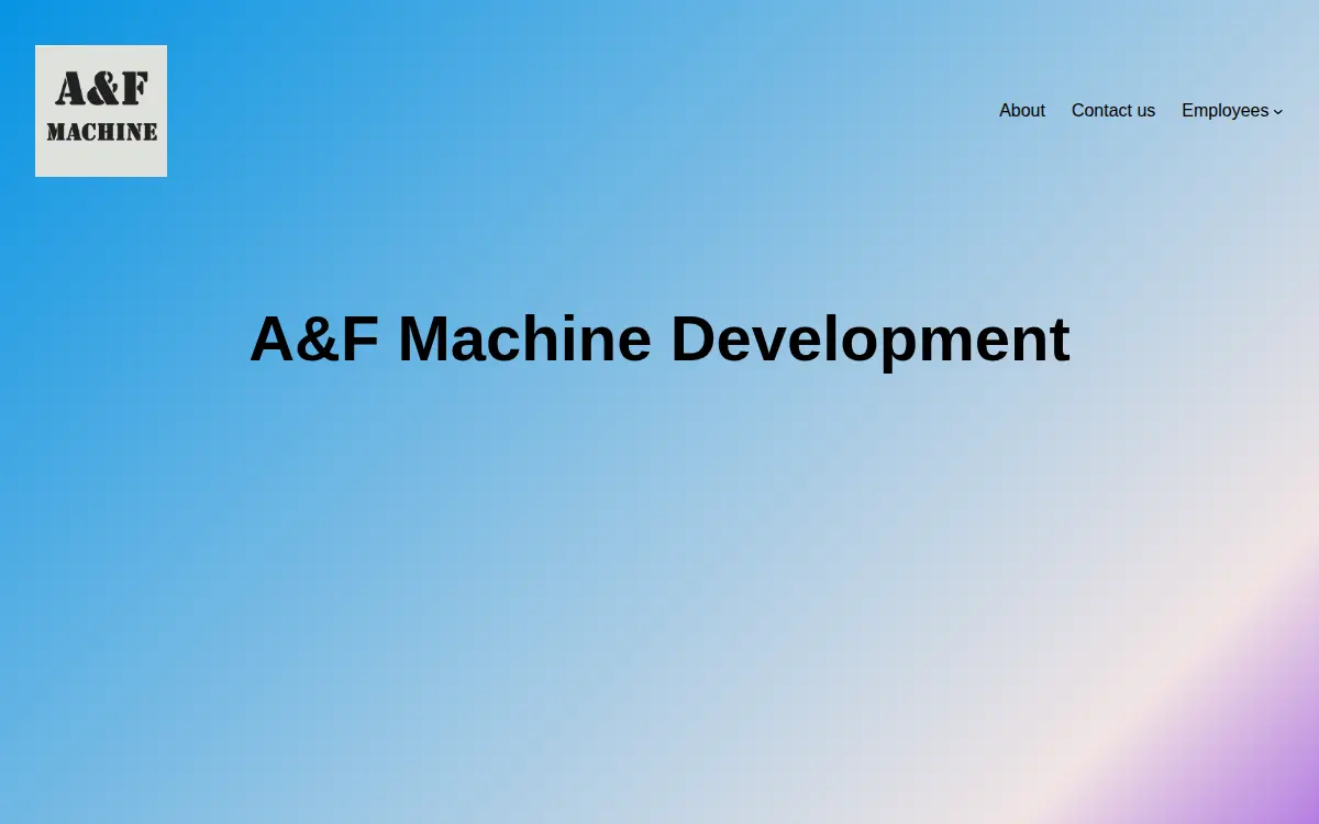 Homepage of A&f Machine Development LLC