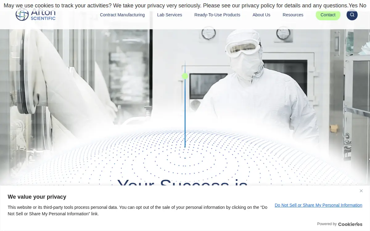 Homepage of Afton Scientific, LLC