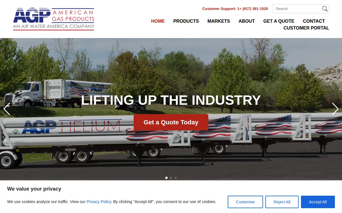 Homepage of American Gas Products INC
