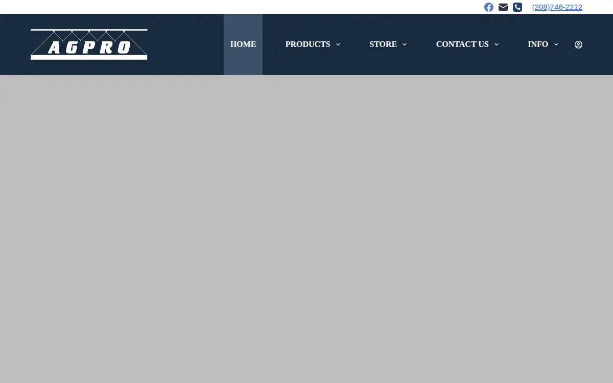 Homepage of Agpro Marketing and Manufacturing, INC