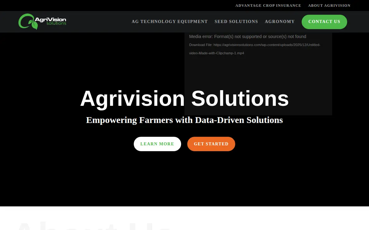 Homepage of Agrivision Solutions LLC