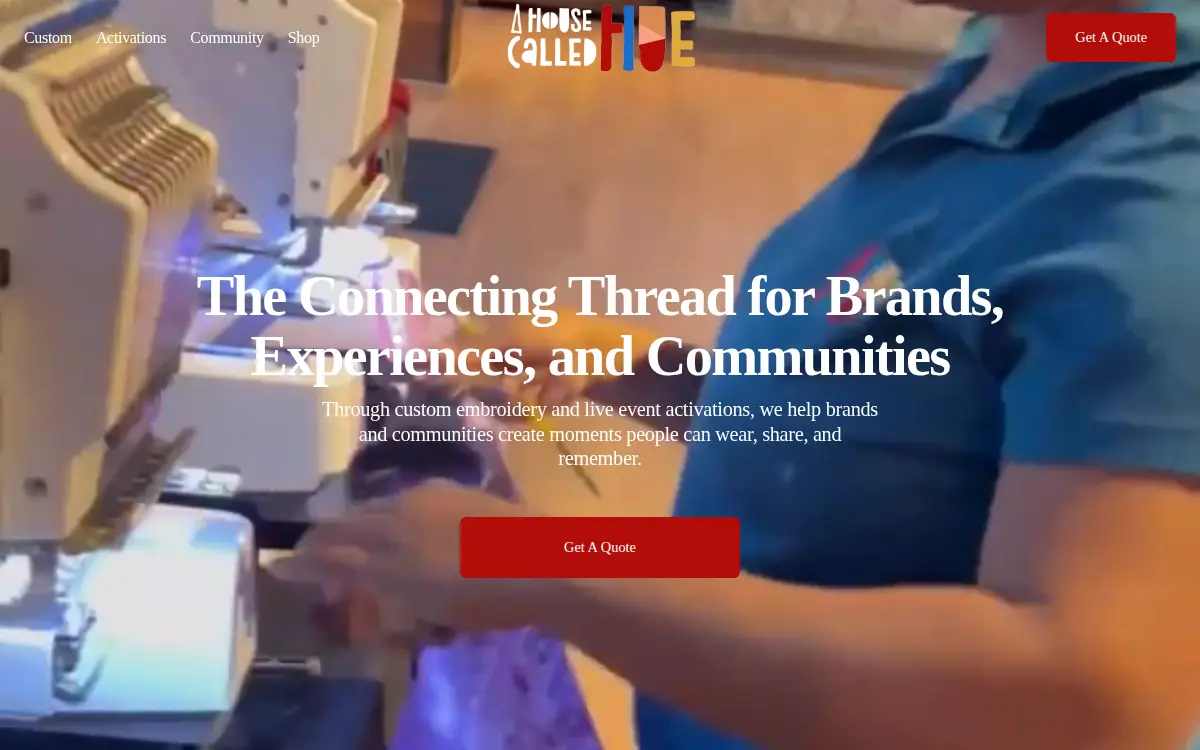 Homepage of A House Called Hue LLC