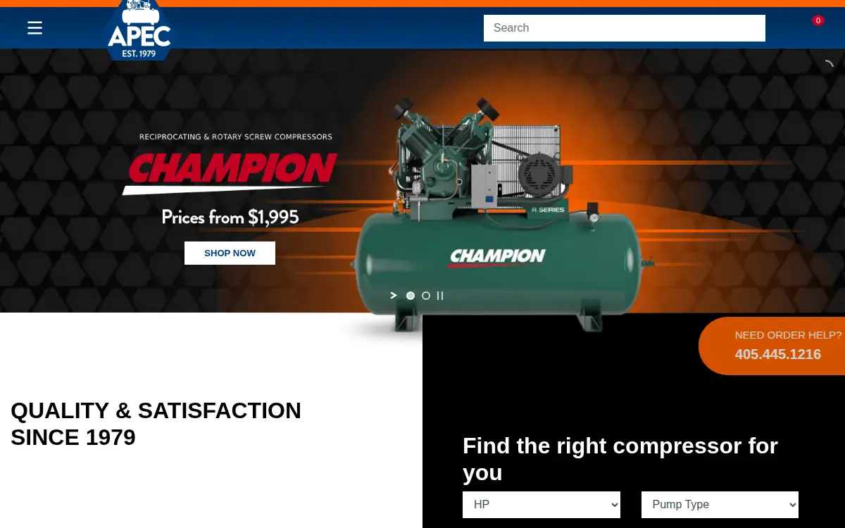 Homepage of Air Power Equipment CO INC