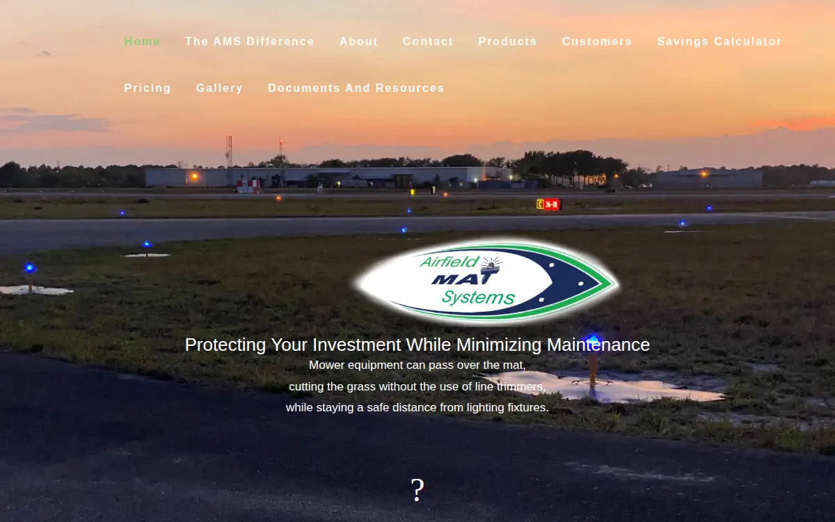 Homepage of Airfield Mat Systems, INC.