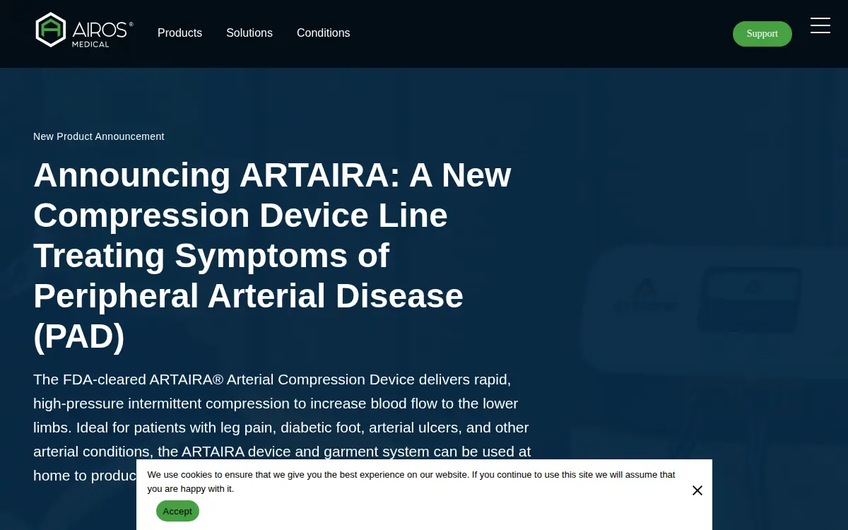 Homepage of Airos Medical INC