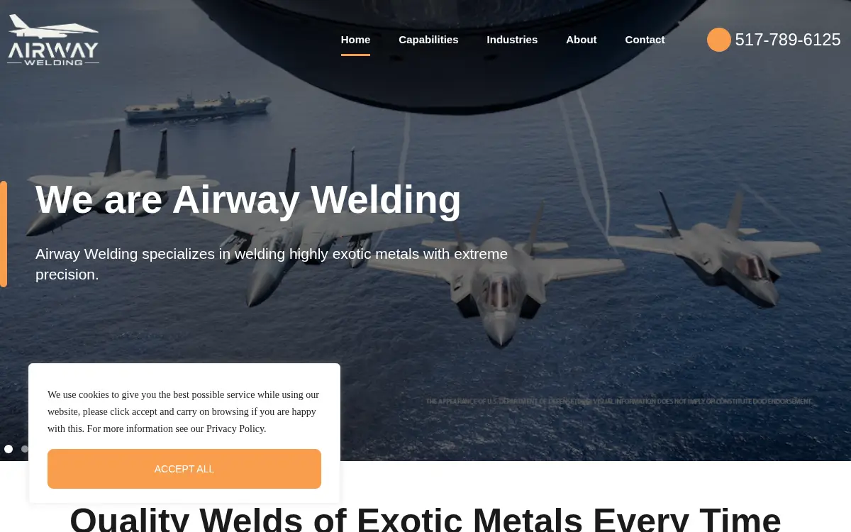 Homepage of Airway Welding INC