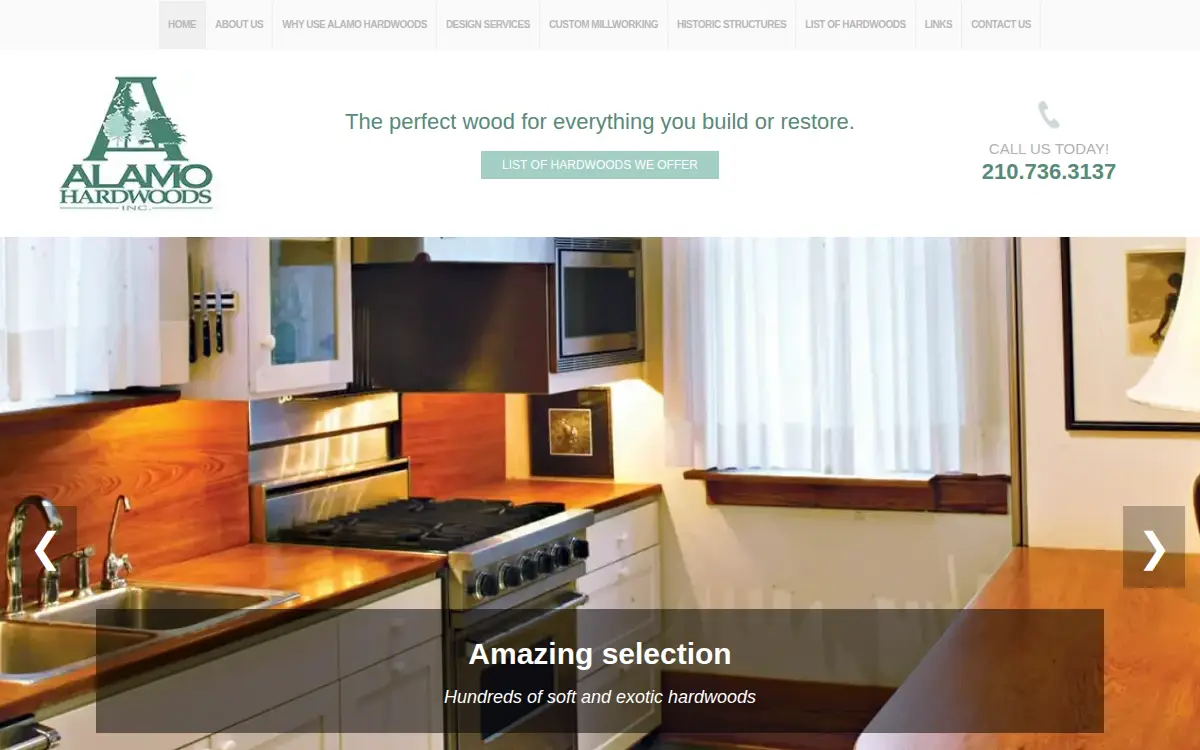 Homepage of Alamo Hardwoods INC