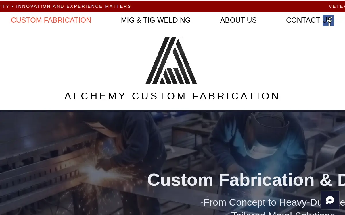 Homepage of Alchemy Custom Fabrication LLC