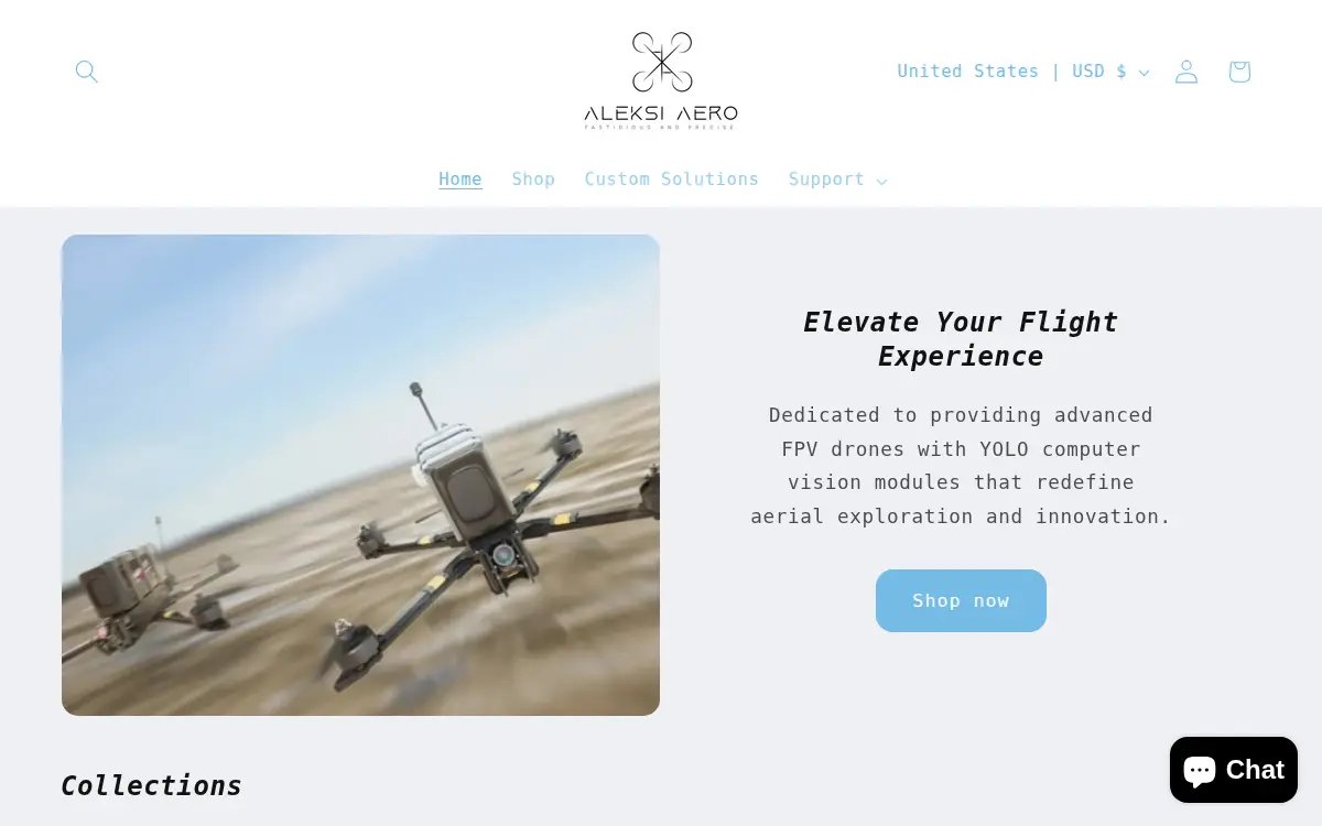 Homepage of Aleksi Aero LLC