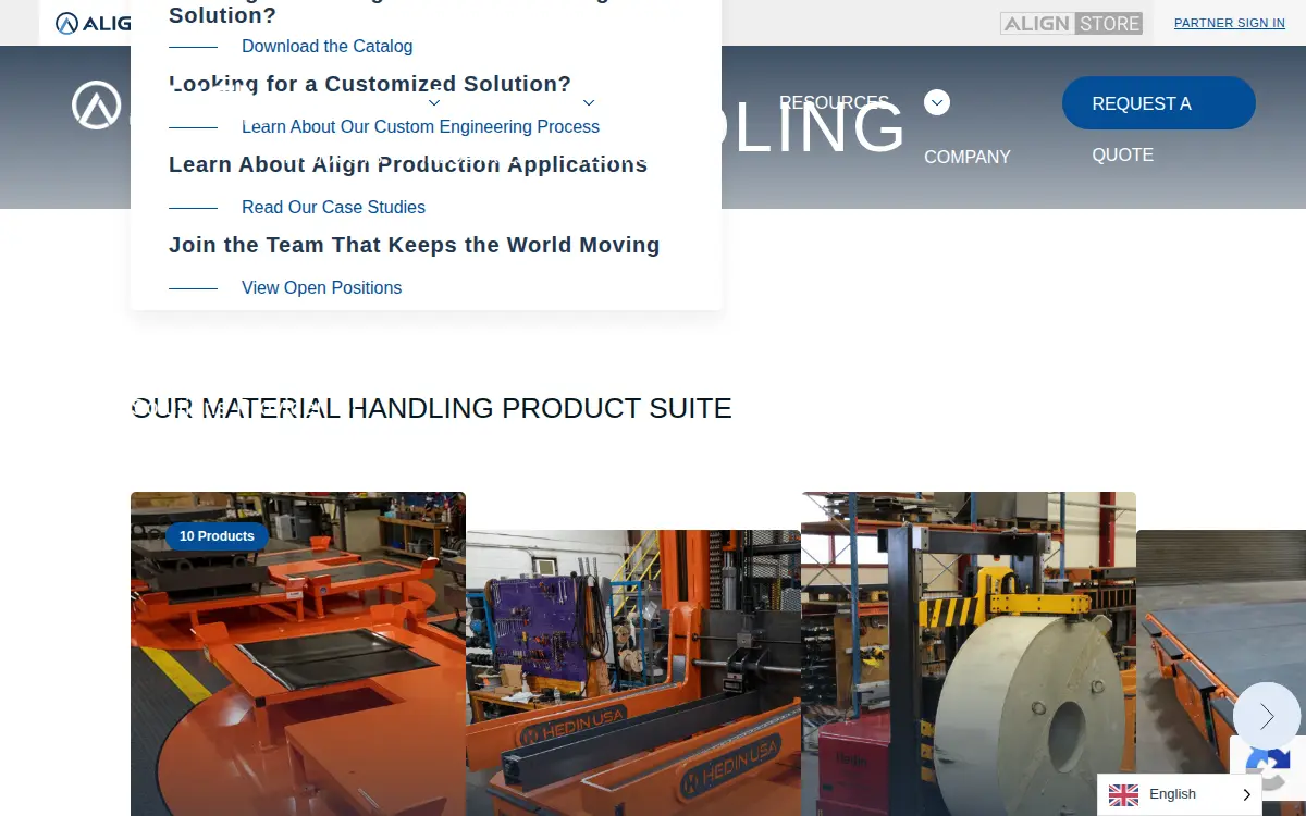 Homepage of Align Production Systems LLC