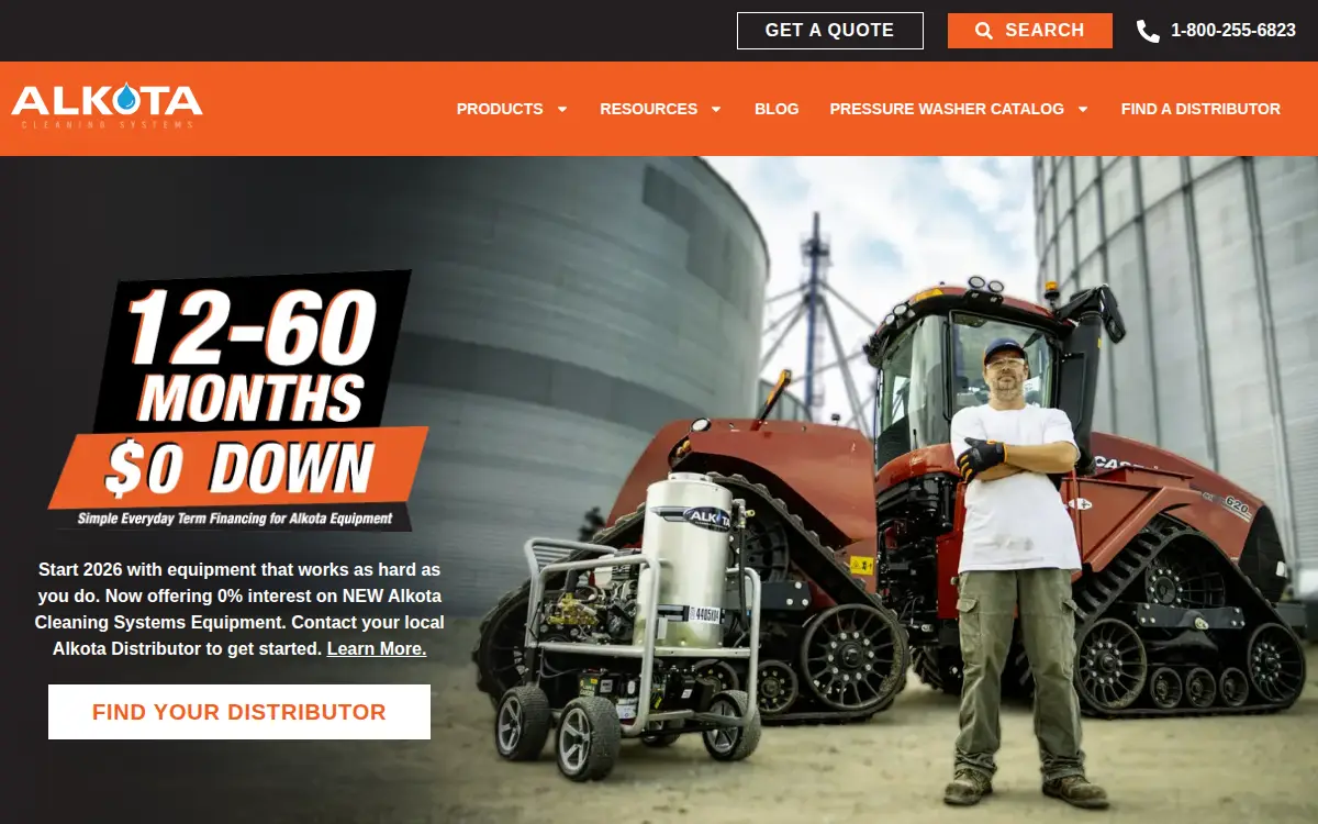 Homepage of Alkota Cleaning Systems INC