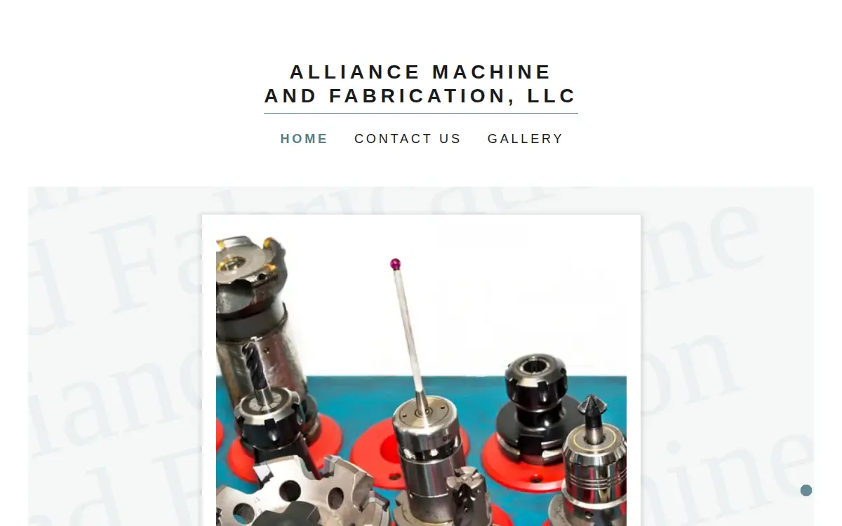 Homepage of Alliance Machine and Fabrication, LLC