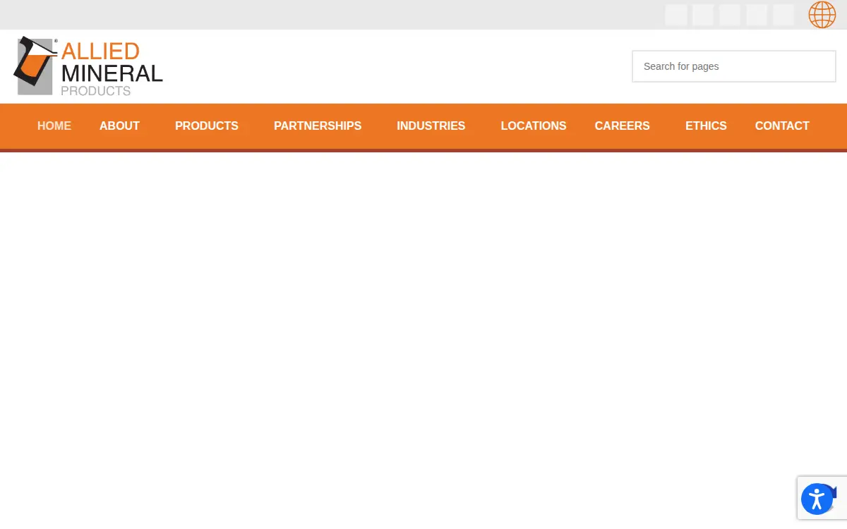 Homepage of Allied Mineral Products LLC