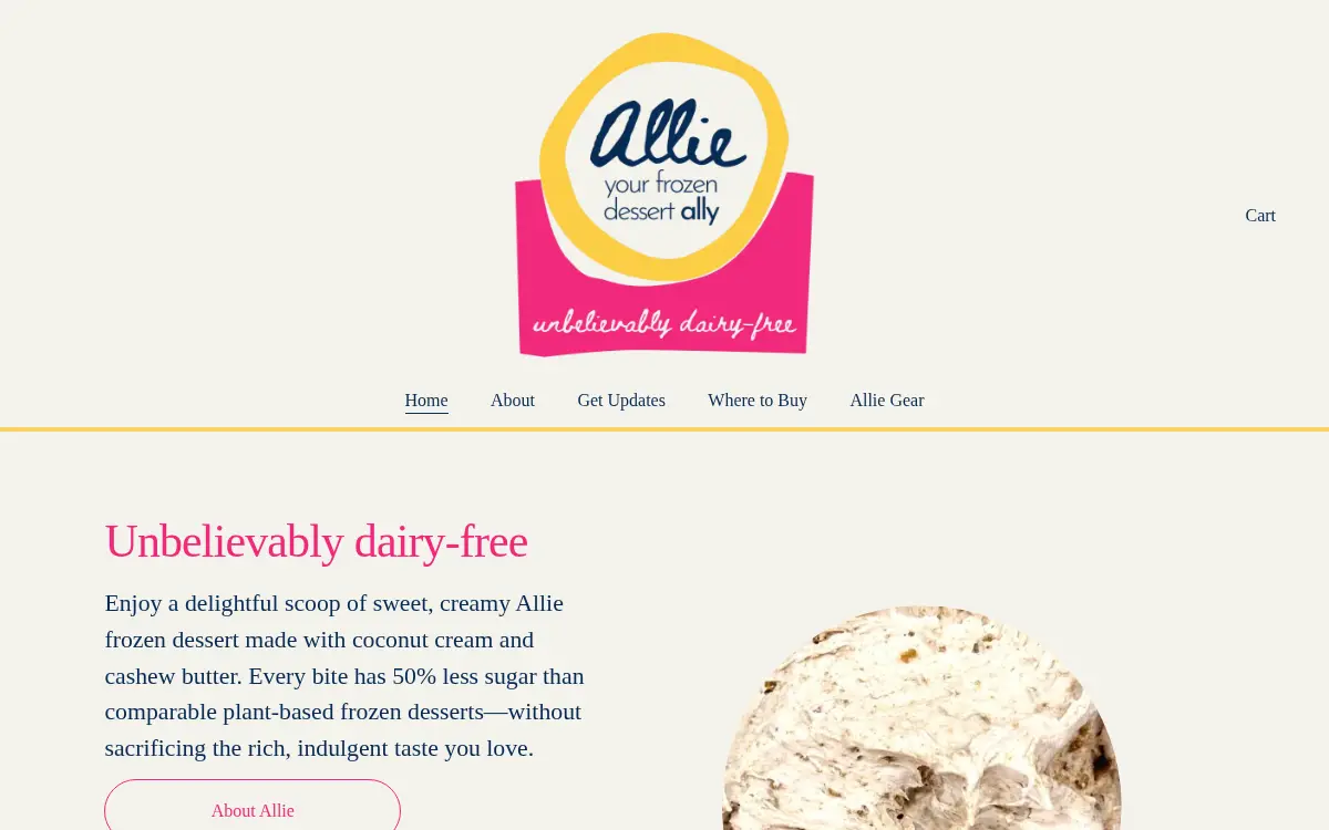 Homepage of Allie Foods LLC