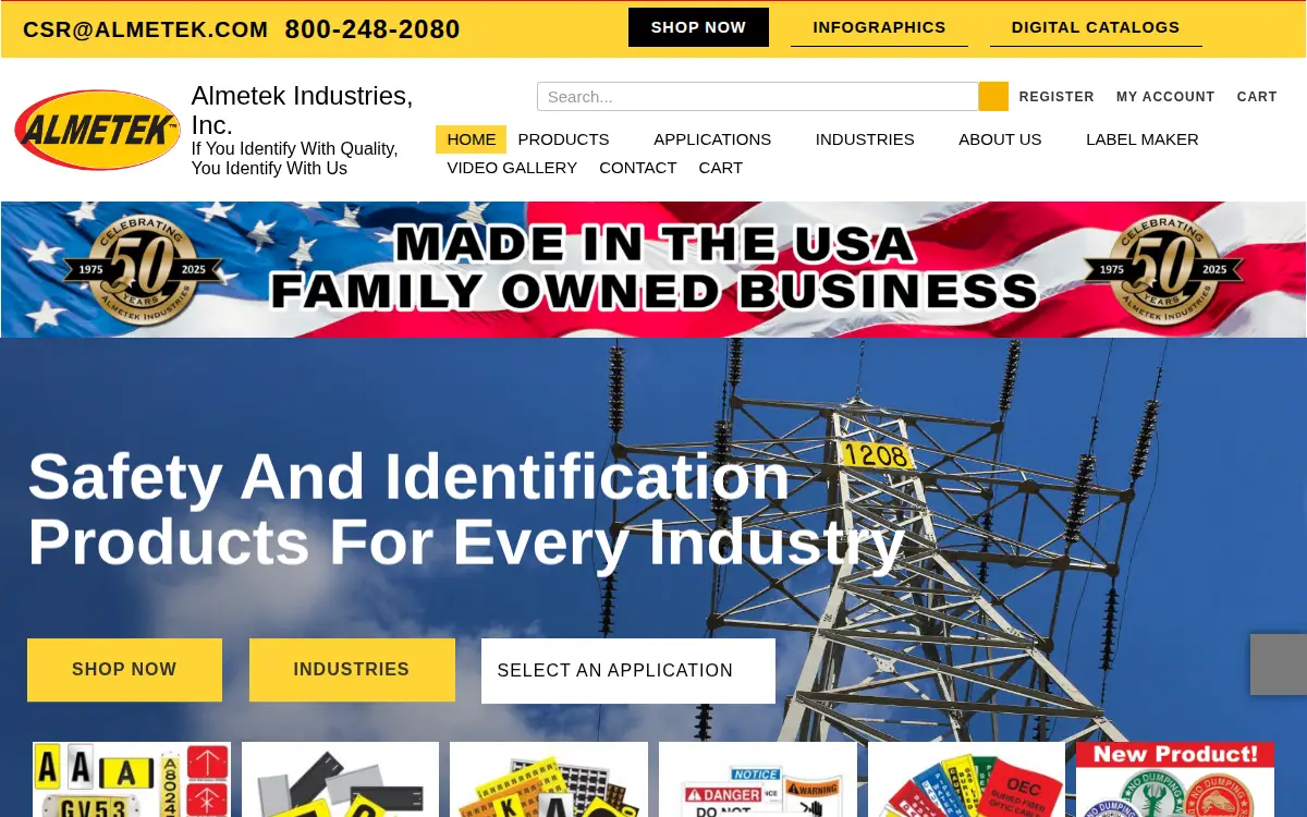 Homepage of Almetek Industries, INC