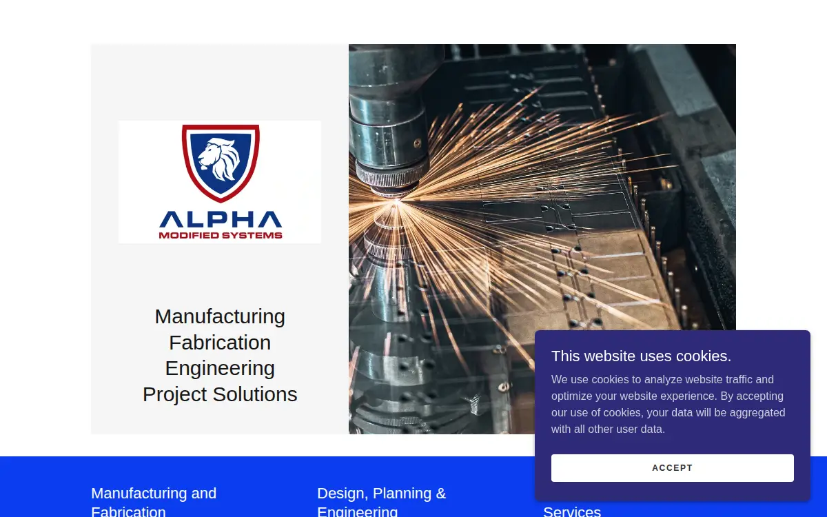 Homepage of Alpha Modified Systems LLC