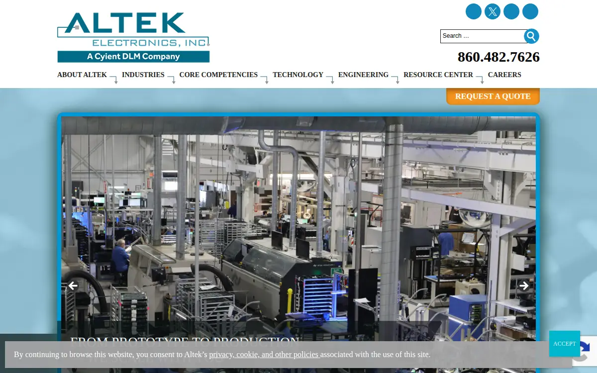 Homepage of Altek Electronics, INC.