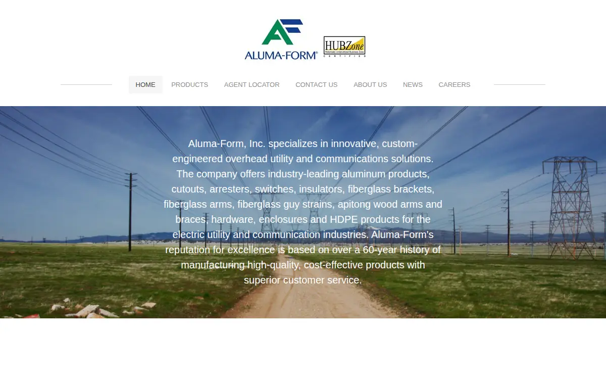 Homepage of Aluma-form, INC.