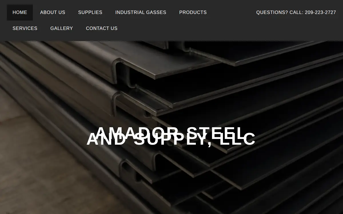 Homepage of Amador Steel and Supply, LLC