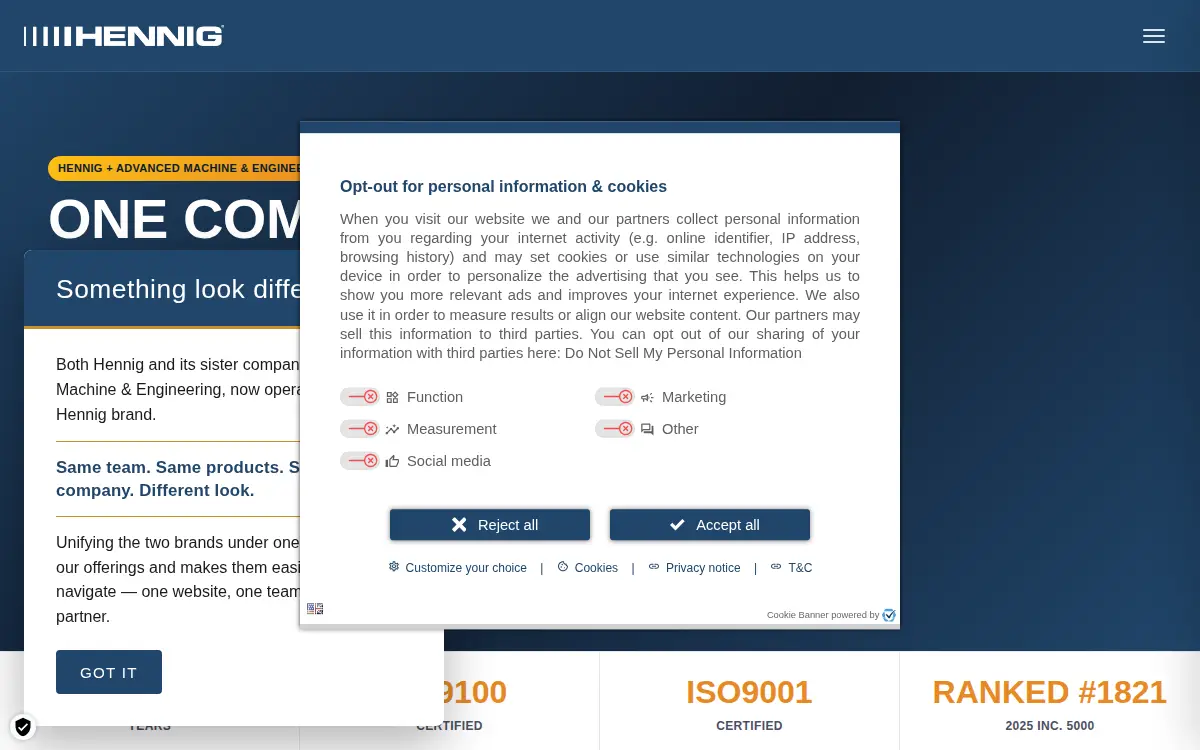 Homepage of Advanced Machine & Engineering CO