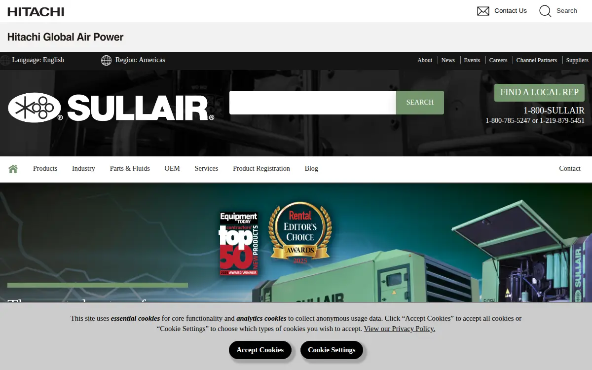 Homepage of Hitachi Global Air Power US LLC