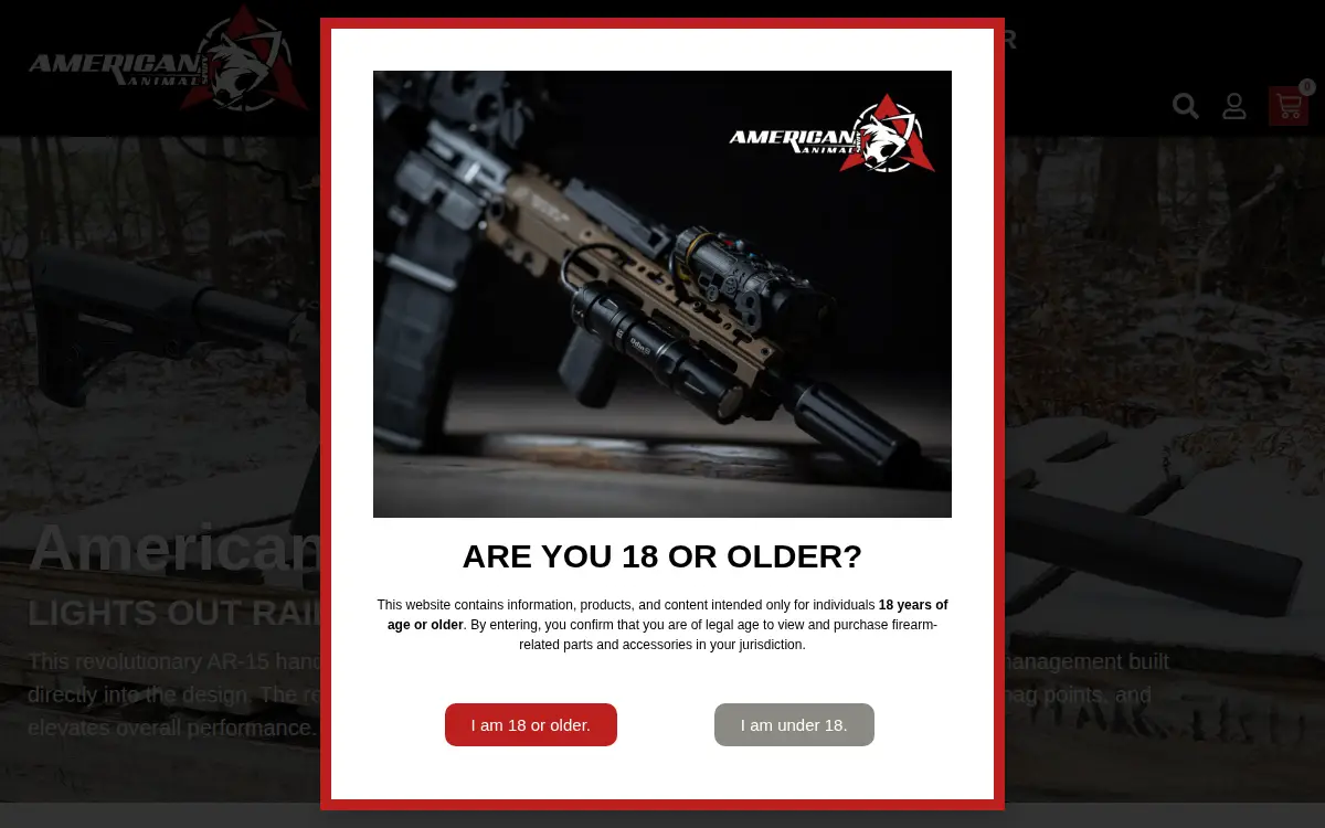 Homepage of American Animal Arms LLC