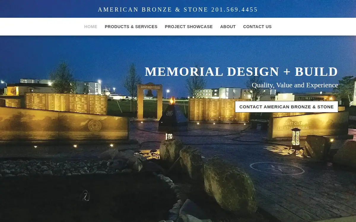Homepage of American Monument CO