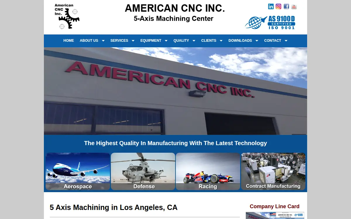 Homepage of American Cnc INC.