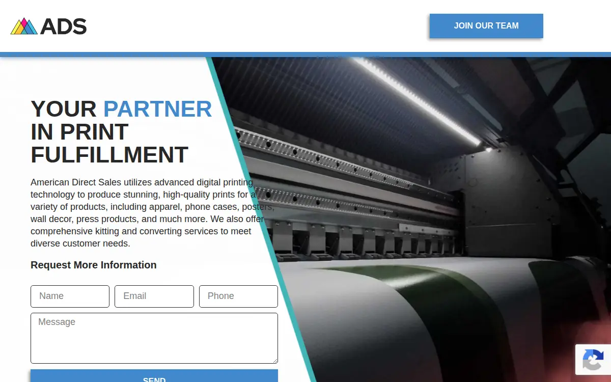 Homepage of American Direct Sales LLC