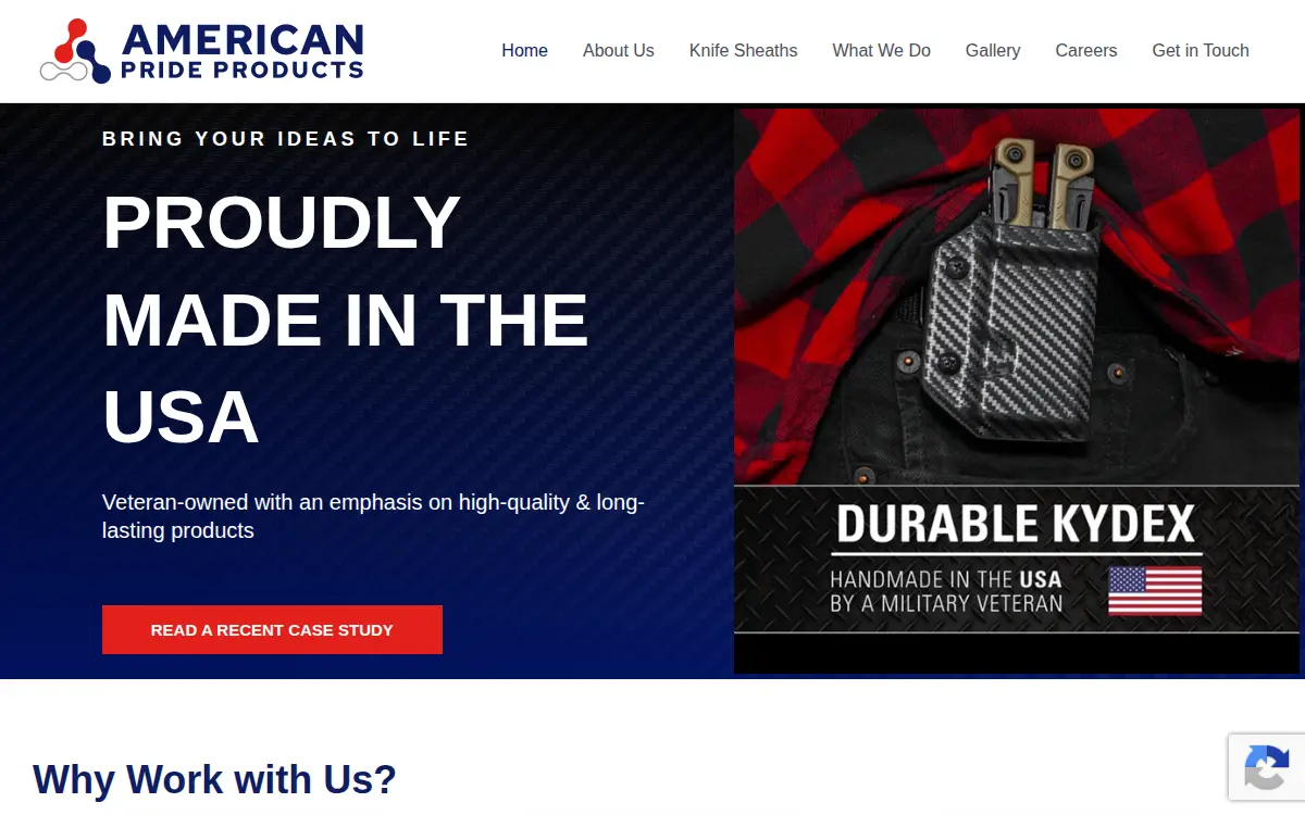 Homepage of American Pride Products LLC