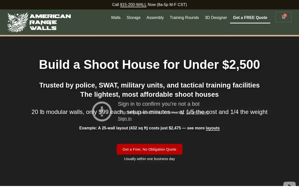 Homepage of American Range Walls LLC