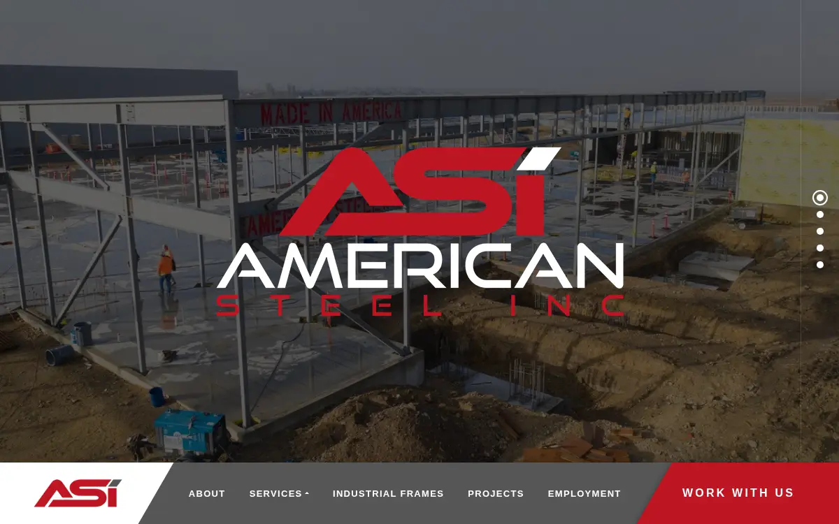 Homepage of American Steel, INC.