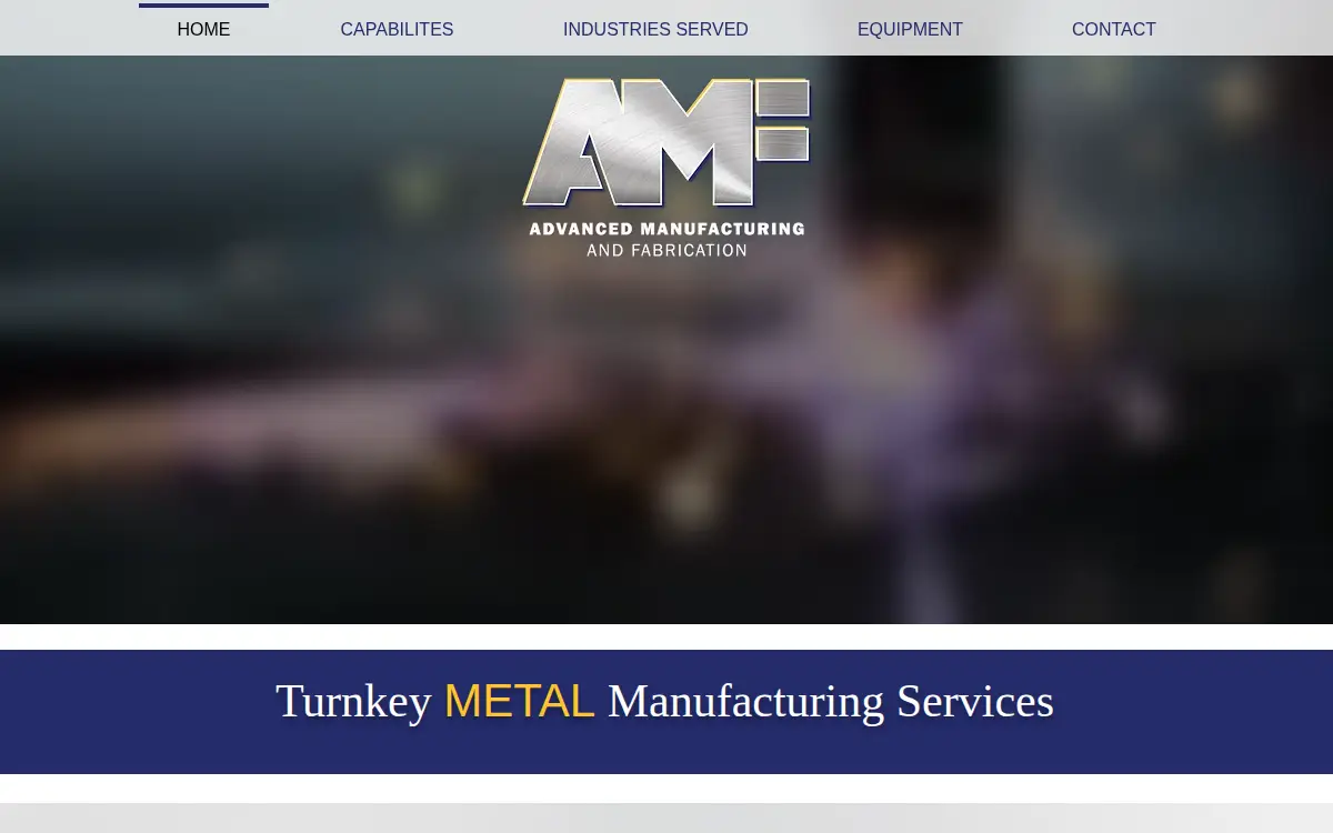 Homepage of Advanced Manufacturing & Fabrication INC.