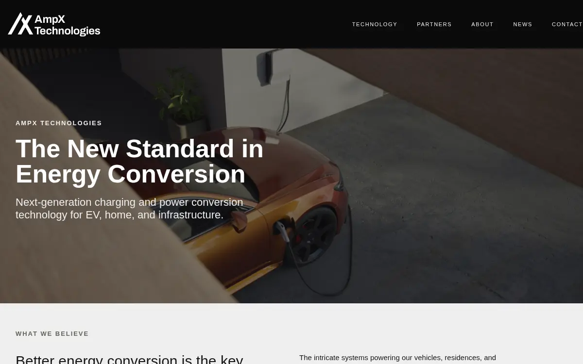 Homepage of Ampx Technologies, INC.