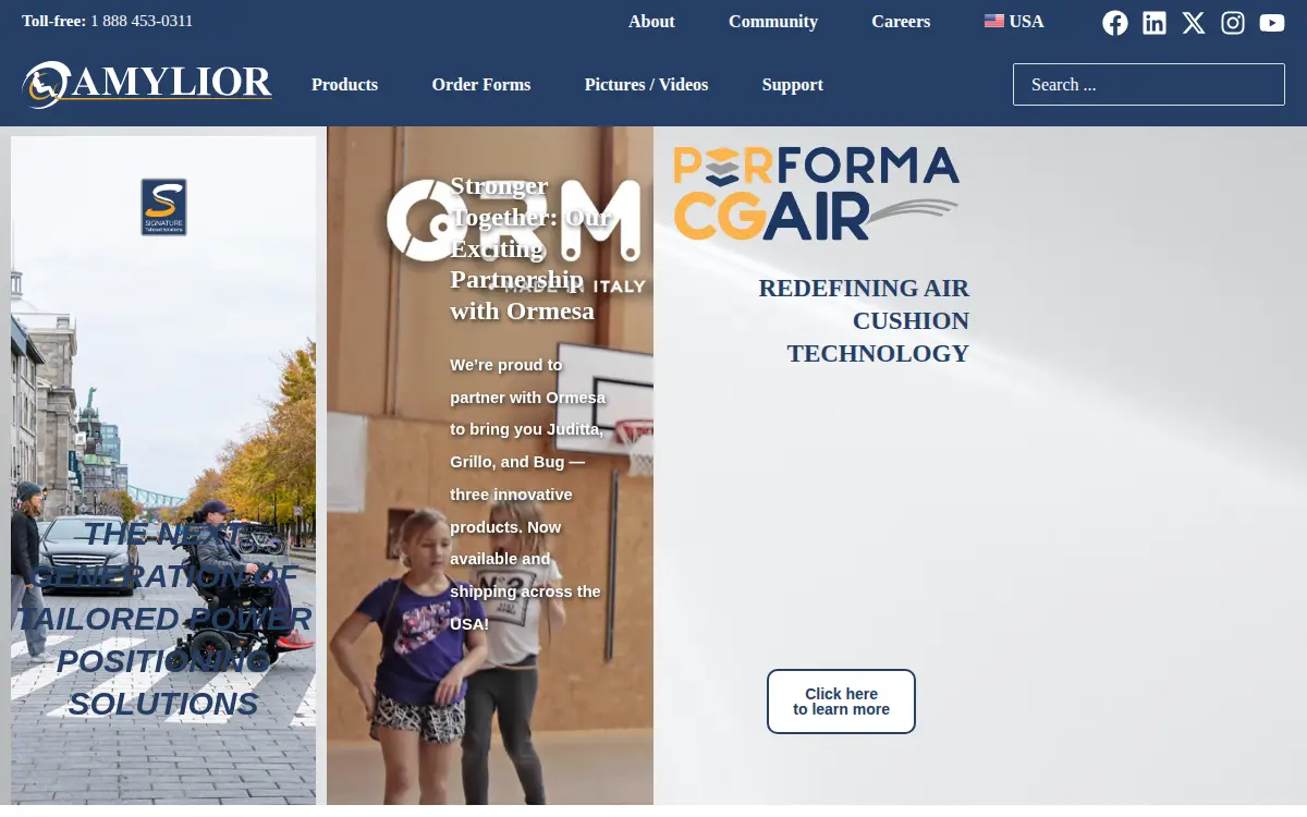 Homepage of Amylior USA LLC
