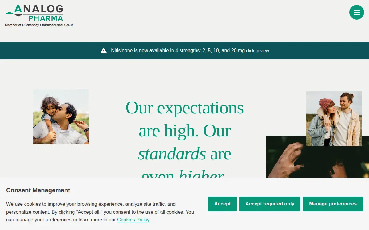 Homepage of Analog Pharma, INC.