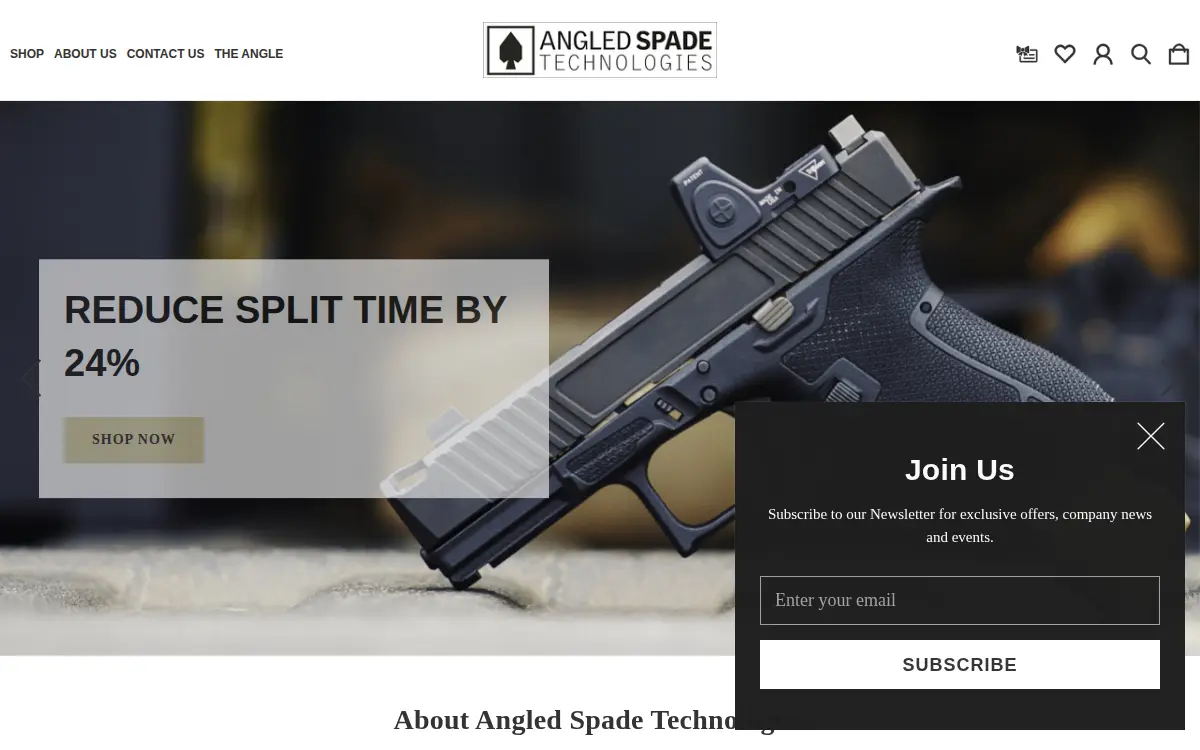 Homepage of Angled Spade Technologies, LLC