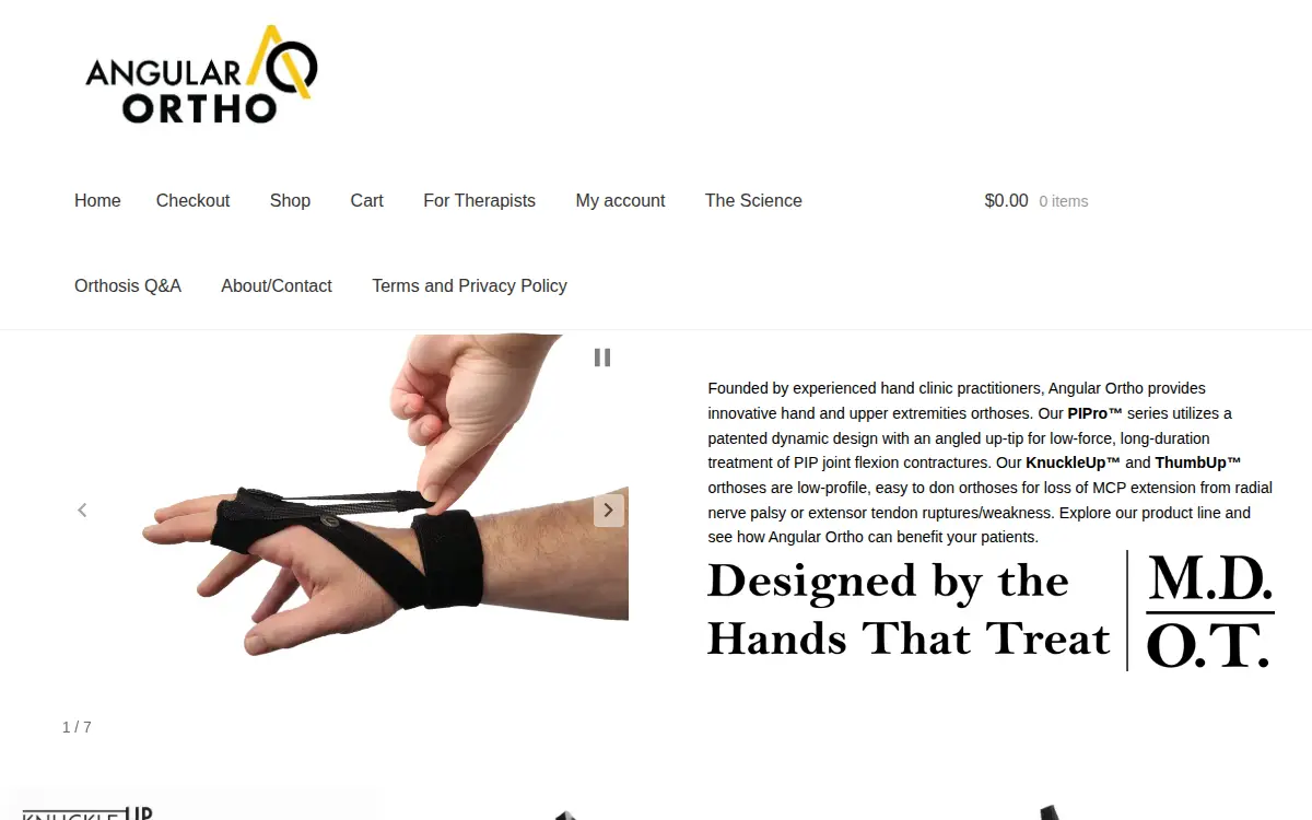 Homepage of Angular Ortho LLC
