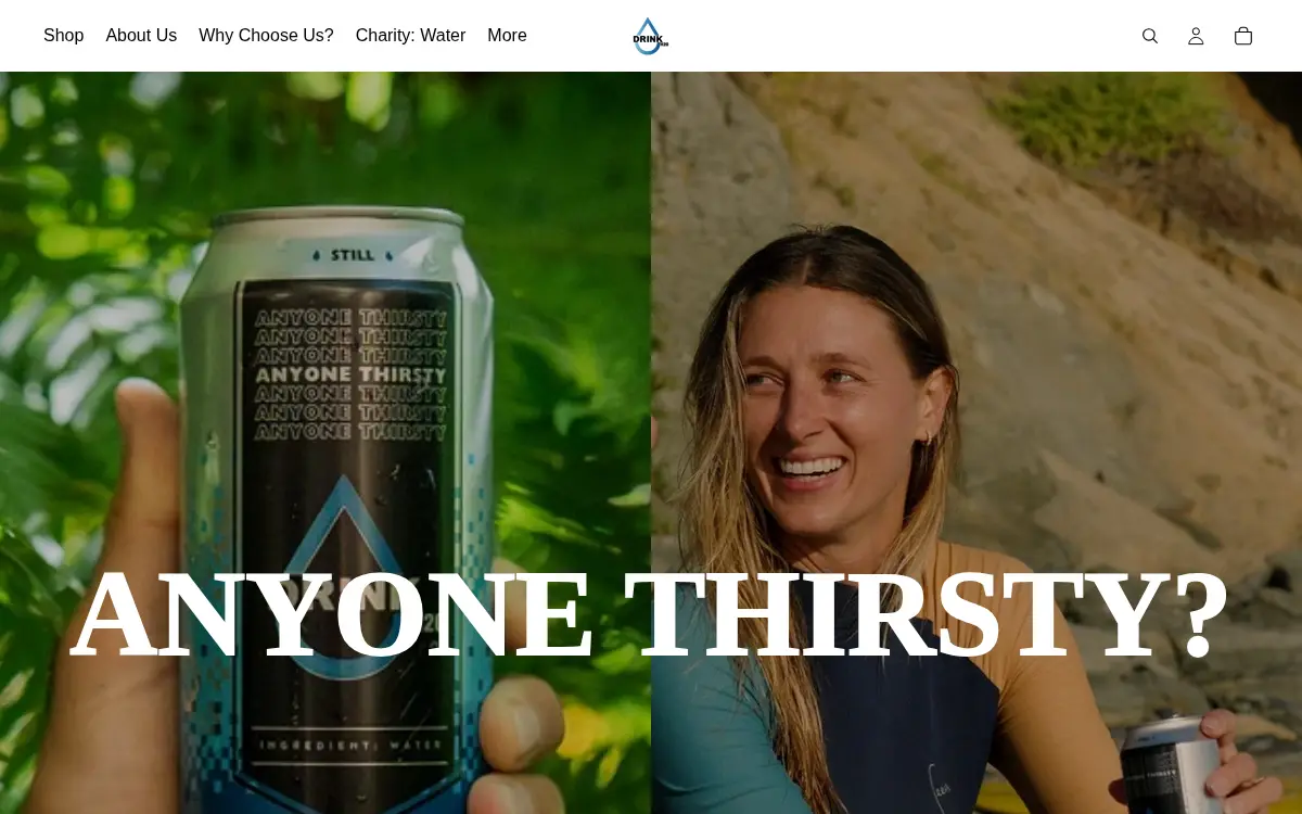 Homepage of Drink H2o LLC