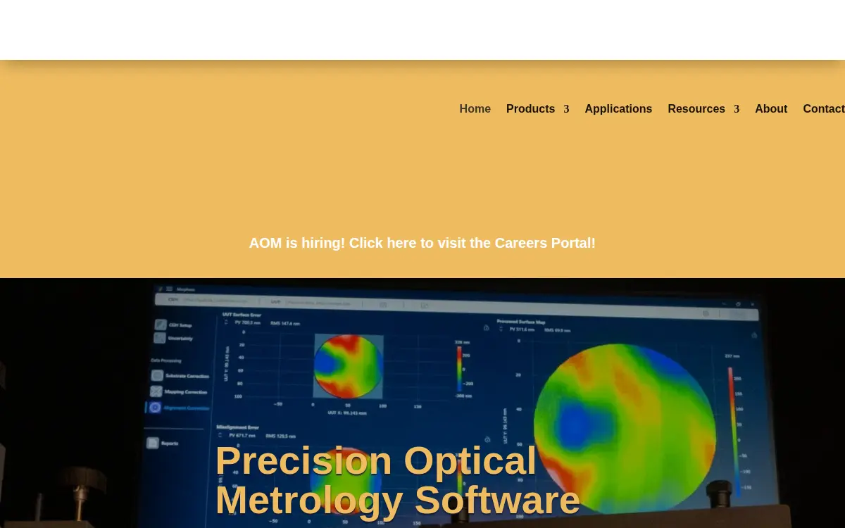 Homepage of Arizona Optical Metrology LLC
