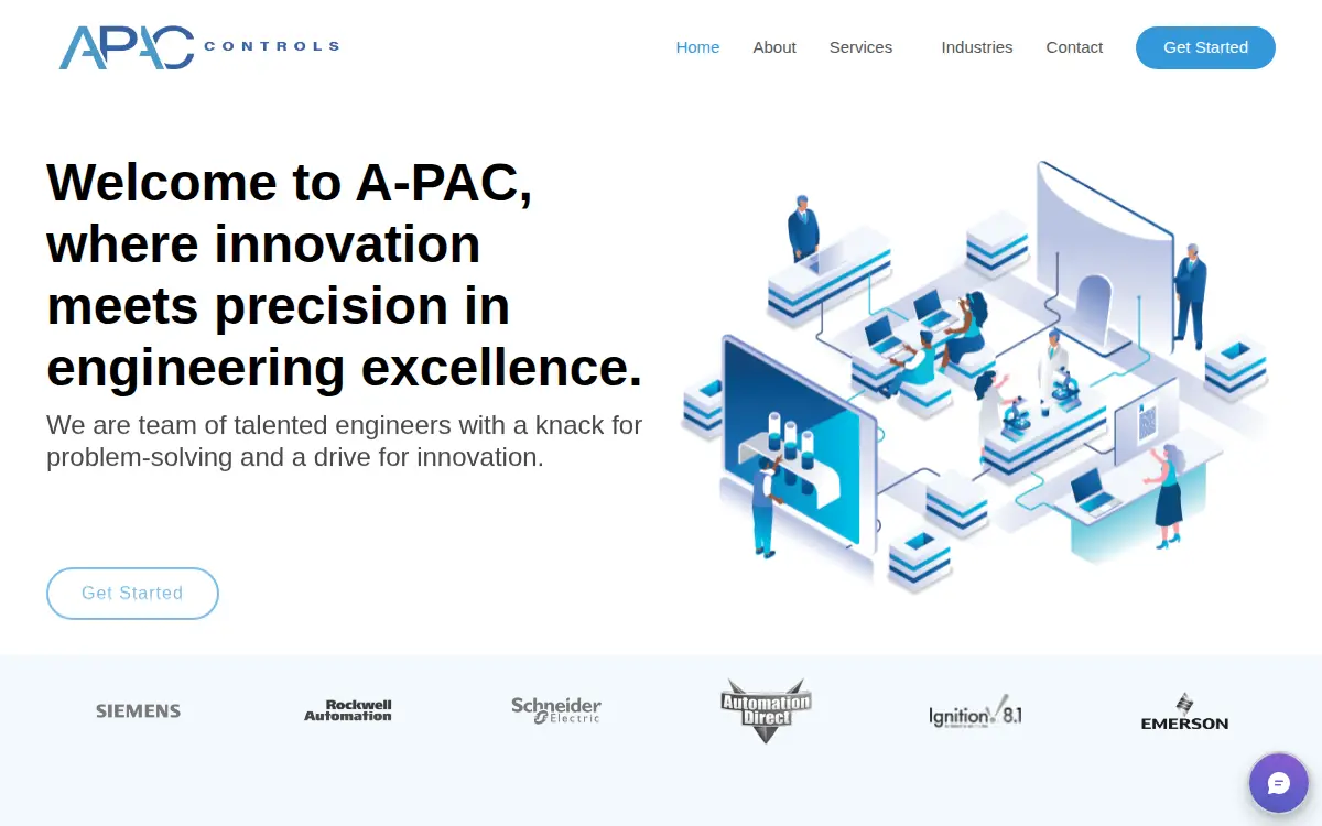 Homepage of Apac Controls LLC
