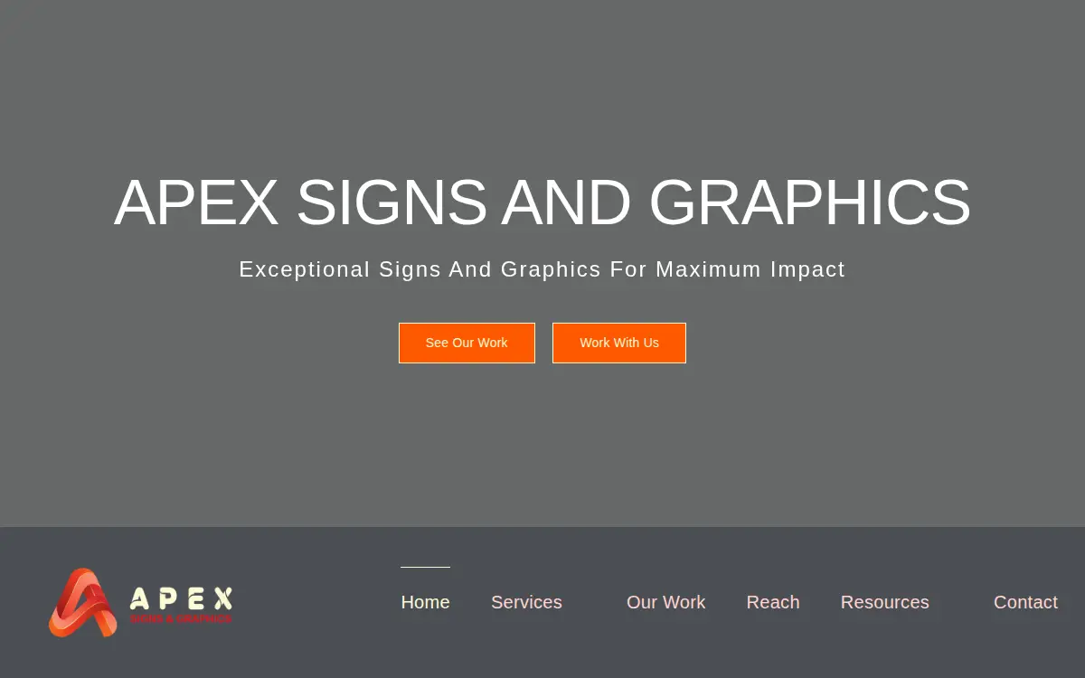 Homepage of Apex Signs & Graphics INC
